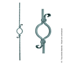 Barreau fantaisie N°34 acier torsadé carré