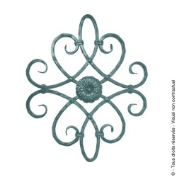 Motif N°7 acier carré martelé diamètre 12 mm