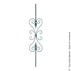 Barreau fantaisie N°83 acier plat 12x6 mm diamètre 12 mm