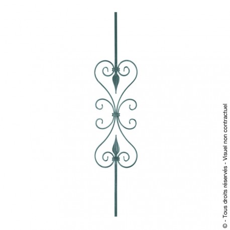 Barreau fantaisie N°83 acier plat 12x6 mm diamètre 12 mm