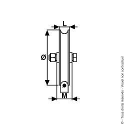 Roue à gorge ronde acier zingué 2 roulements - AFBAT