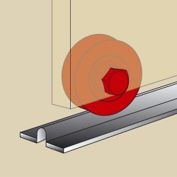 Roue à gorge ronde acier zingué 2 roulements - AFBAT