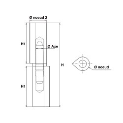 Paumelle Maroc 140 - Axe acier - Butée à billes