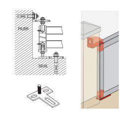 Pivot à cheviller pilier/seuil réglable type 2100