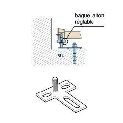 Pivot inférieur à cheviller sur seuil type 1100