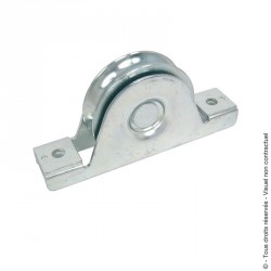 Roue à gorge ronde support à encastrer acier