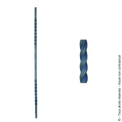 Barreau acier N°18 carré torsadé double diamètre 14 mm