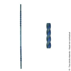 Barreau acier N°18 carré torsadé double diamètre 14 mm