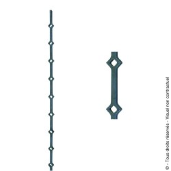 Traverse N°1 acier carré plat de 14x15 mm