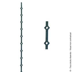 Traverse N°11 acier carré plat de 16x15 mm