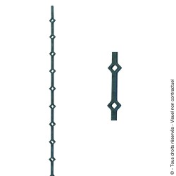 Traverse N°11 acier carré plat de 16x15 mm