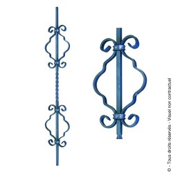 Barreau fantaisie N°8 acier carré