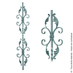 Barreau fantaisie N°14 acier carré pour portail acier