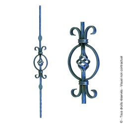 Barreau fantaisie N°36 acier carré pour portail acier