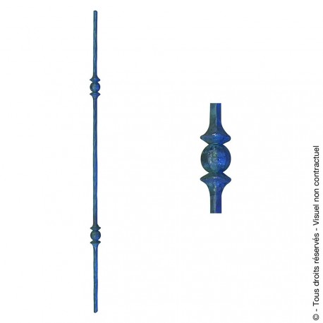 Barreau fantaisie N°135 acier carré diamètre 12 mm